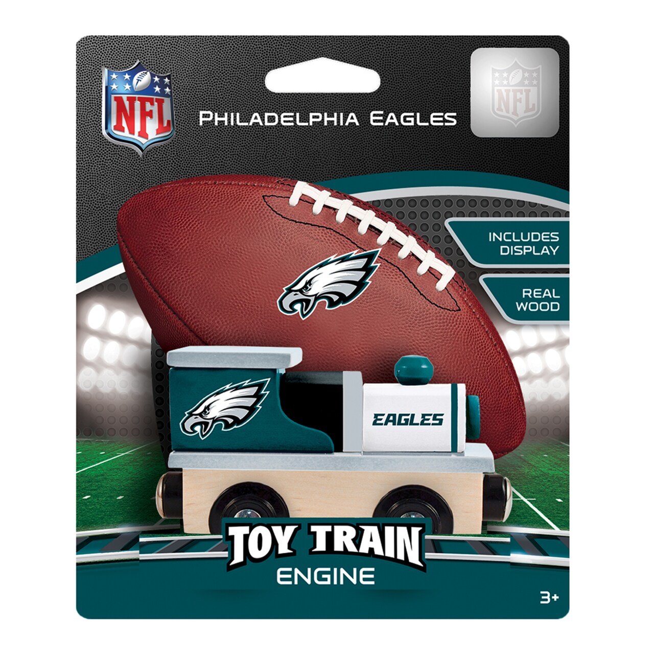 Masterpieces Officially Licensed NFL Philadelphia Eagles Wooden Toy Train Engine For Kids